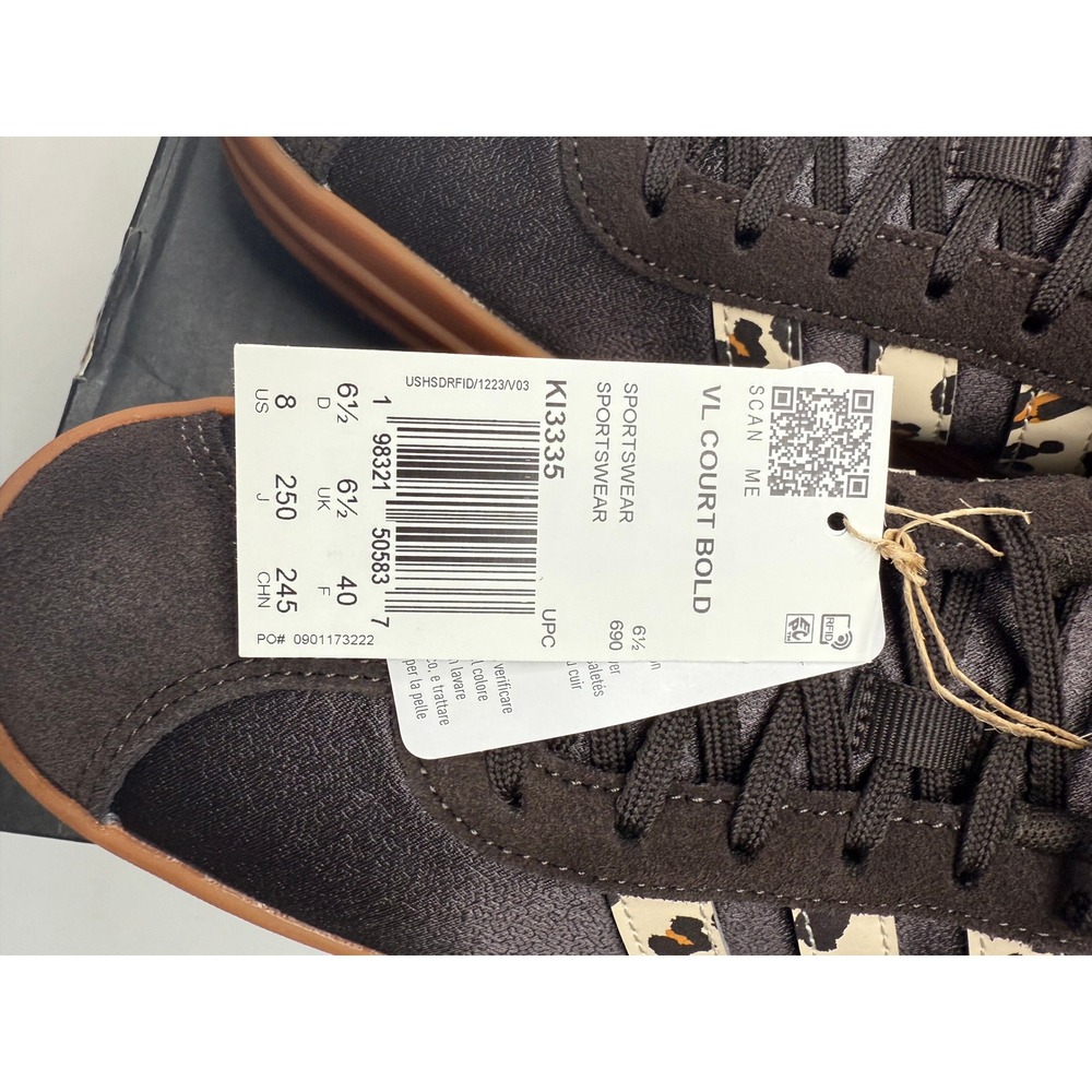 Adidas VL Court Bold Womens Platform Sneakers Brown Leopard KI3335 Size 8 NEW - Picture 4 of 9
